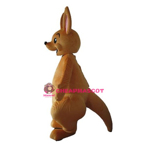 Happy Lightweight Yellow Kangaroo Mascot Costume