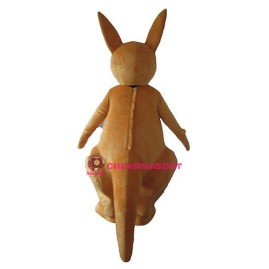 Happy Lightweight Yellow Kangaroo Mascot Costume