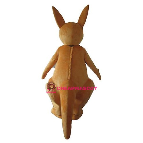 Happy Lightweight Yellow Kangaroo Mascot Costume