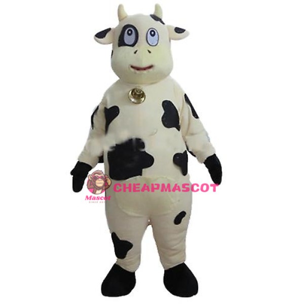 White and Black Cow Mascot Costume