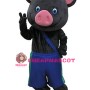 Black & Pink Pig Mascot Costume