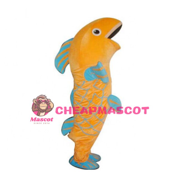 Yellow & Blue Fish Mascot Costume