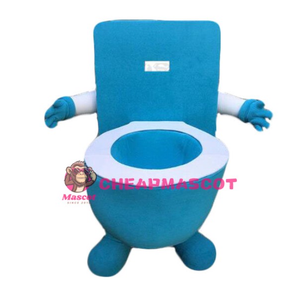 Blue Toilet Mascot Costume