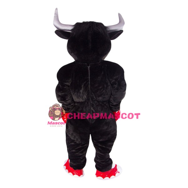 Black Boxing Bull Mascot Costume