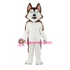 Brown & White Husky Dog Mascot Costume