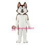 Brown & White Husky Dog Mascot Costume