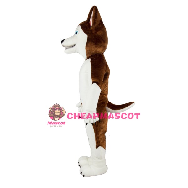 Brown & White Husky Dog Mascot Costume
