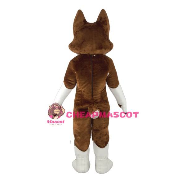 Brown & White Husky Dog Mascot Costume