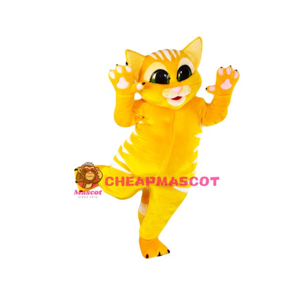 Cute Yellow Cat Mascot Costume