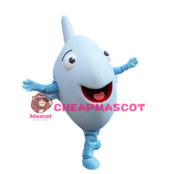 Super Cute Blue Fish Mascot Costume