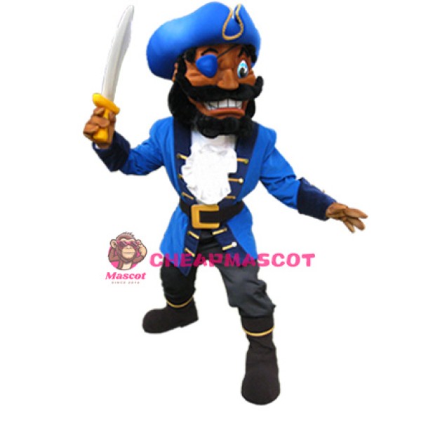 Blue Pirate Mascot Costume