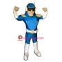 Happy Lightweight Blue Captain Mascot Costume