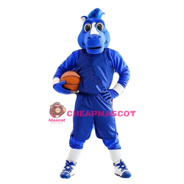 Sport College Blue Horse Mascot Costume