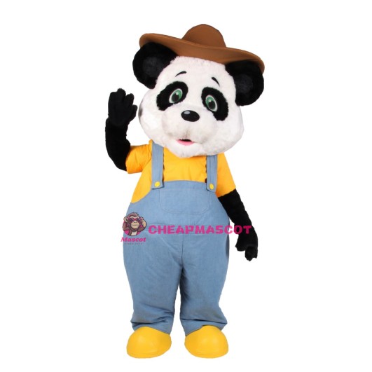 Cute College Panda Mascot Costume