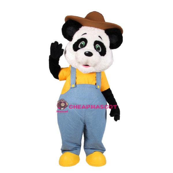 Cute College Panda Mascot Costume