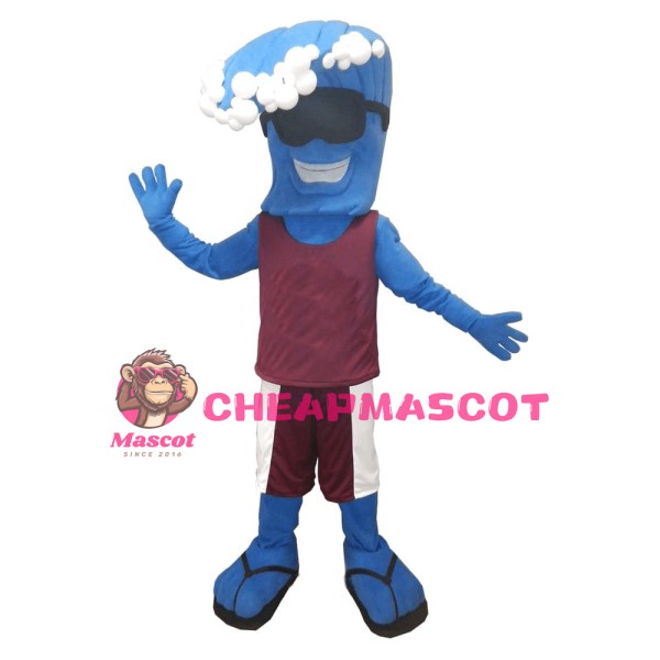 Blue Wave Mascot Costume