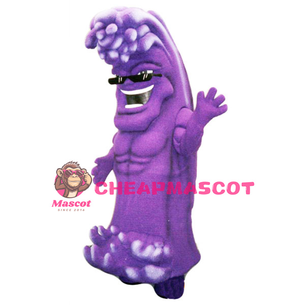 Purple Wave Mascot Costume
