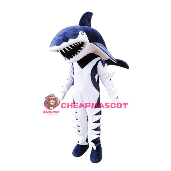 Fierce Blue Shark Mascot Costume