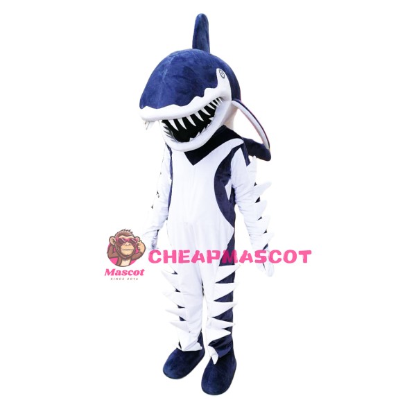 Fierce Blue Shark Mascot Costume