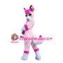 Pink Husky Mascot Costume