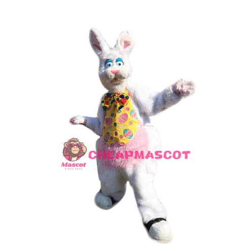 White Furry Rabbit Mascot Costume