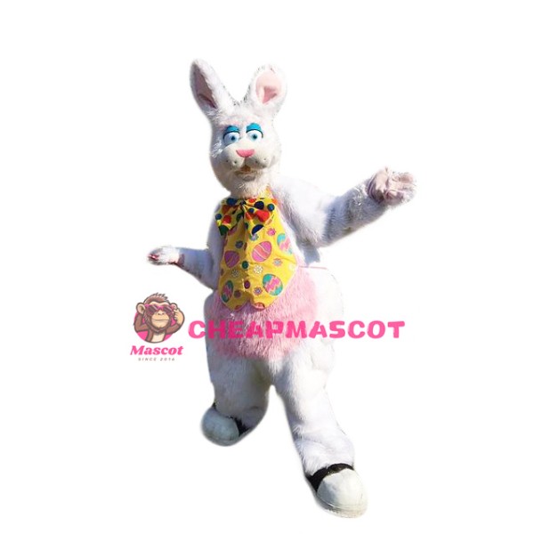 White Furry Rabbit Mascot Costume