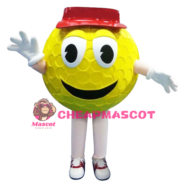 Funny Yellow Golf Ball Mascot Costume