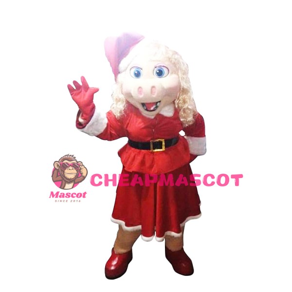 Christmas Miss Piggy Mascot Costume
