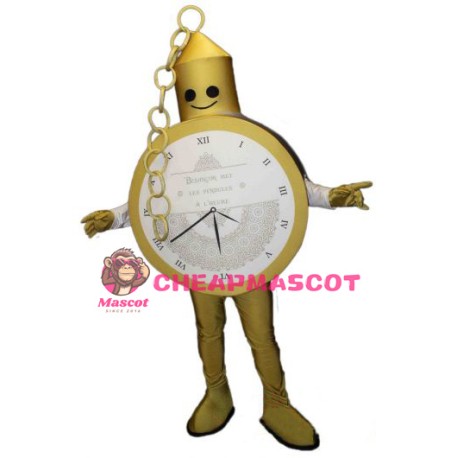 Gold Pocket Watch Mascot Costume
