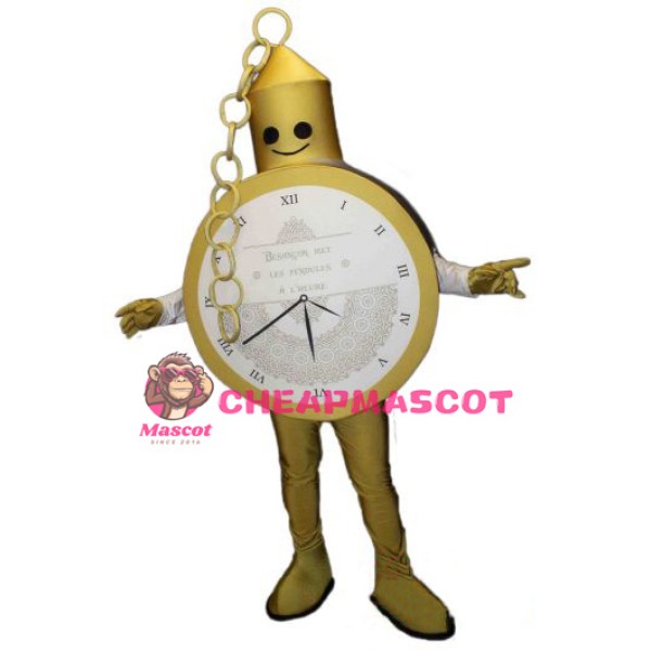 Gold Pocket Watch Mascot Costume