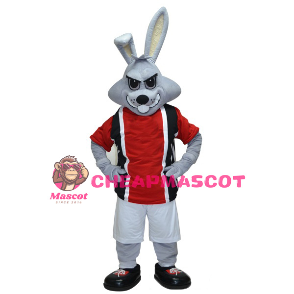 Sport Gray Rabbit Mascot Costume