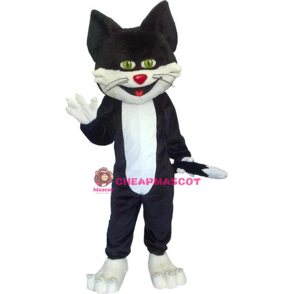 Super Cute Black & White Cat Mascot Costume