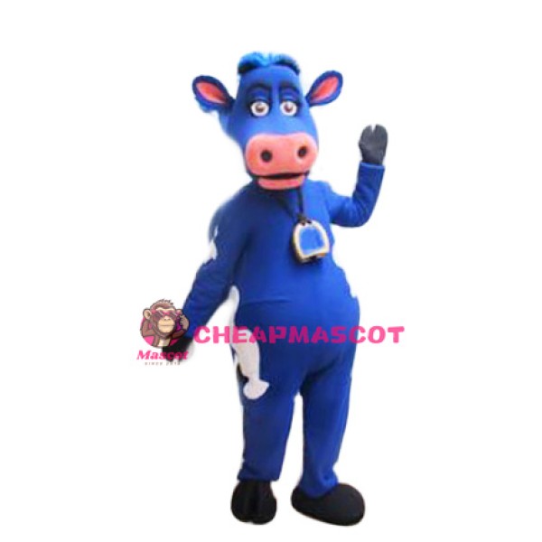 Blue Cow Mascot Costume