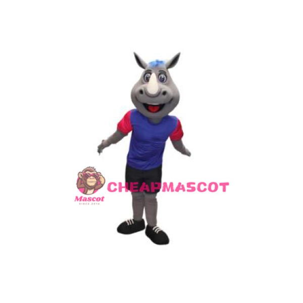 Smiling Rhino Mascot Costume
