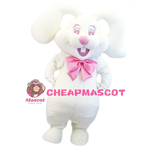 Happy Lightweight White Rabbit Mascot Costume