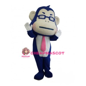 Happy Lightweight Blue Monkey Mascot Costume