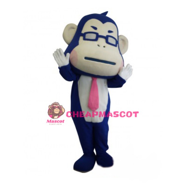 Happy Lightweight Blue Monkey Mascot Costume