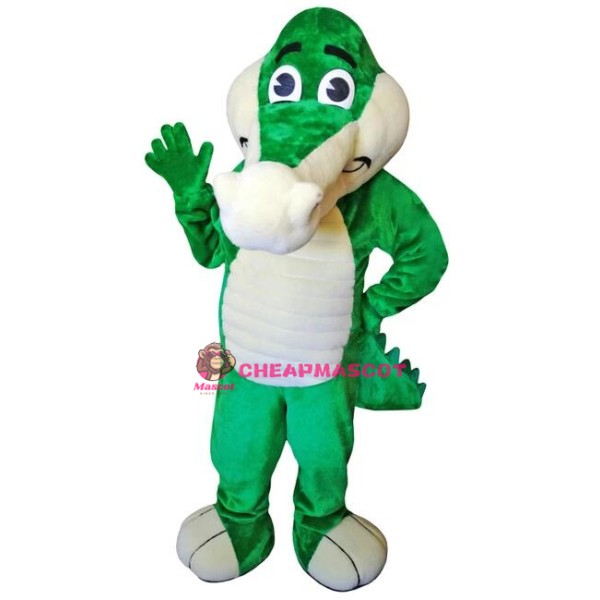Friendly Lightweight Green Crocodile Mascot Costume