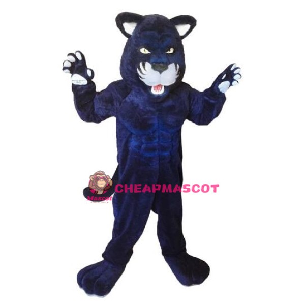 Fierce Blue Panther Mascot Costume