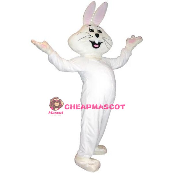 Cute Pink & White Rabbit Mascot Costume