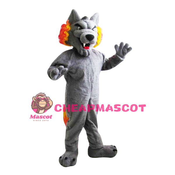 Fierce Grey Wolf Mascot Costume