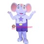 Purple Elephant Mascot Costume