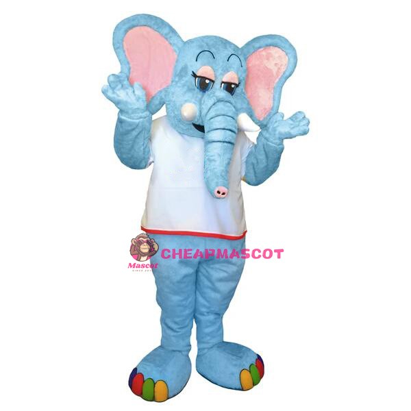 Sport Blue Elephant Mascot Costume