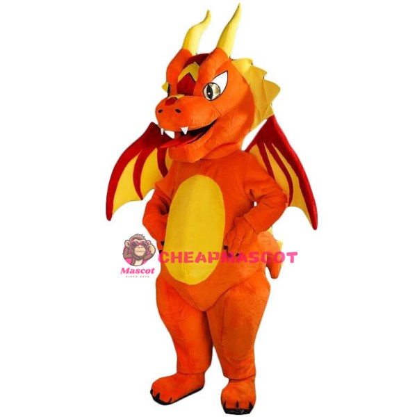 Orange Dragon Mascot Costume