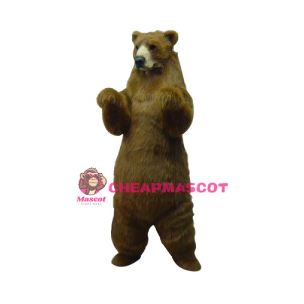 Realistic Grizzly Bear Mascot Costume