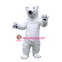 Realistic White Polar Bear Mascot Costume