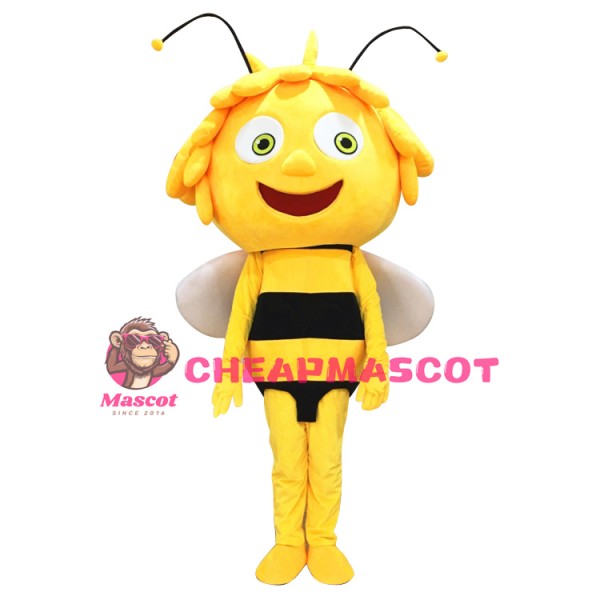 Maya The Bee Mascot Costume Yellow Bee Mascot Adult Character Costume