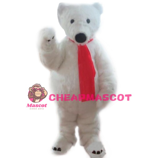 White Polar Bear Mascot Costume For Adult