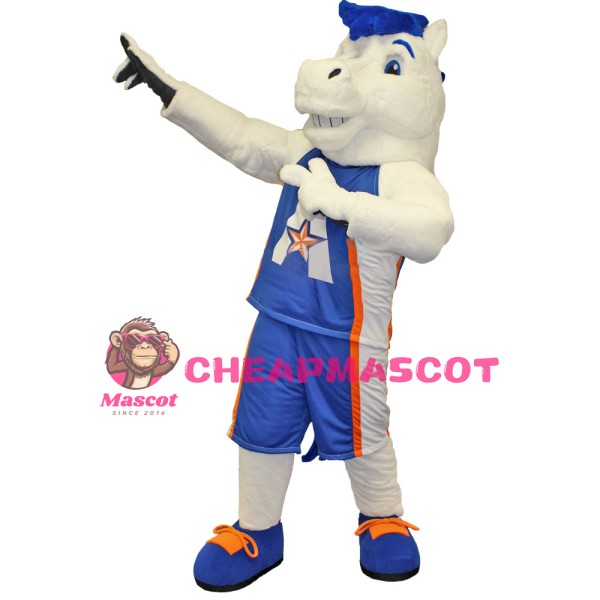 White Mustang Mascot Costume