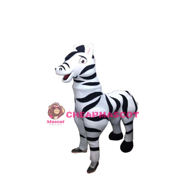 White Black Zebra Mascot Costume